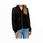Autumn Cashmere Mesh Bomber - Black