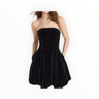 Shoshanna Lunar Stretch Velvet Dress - Jet Black