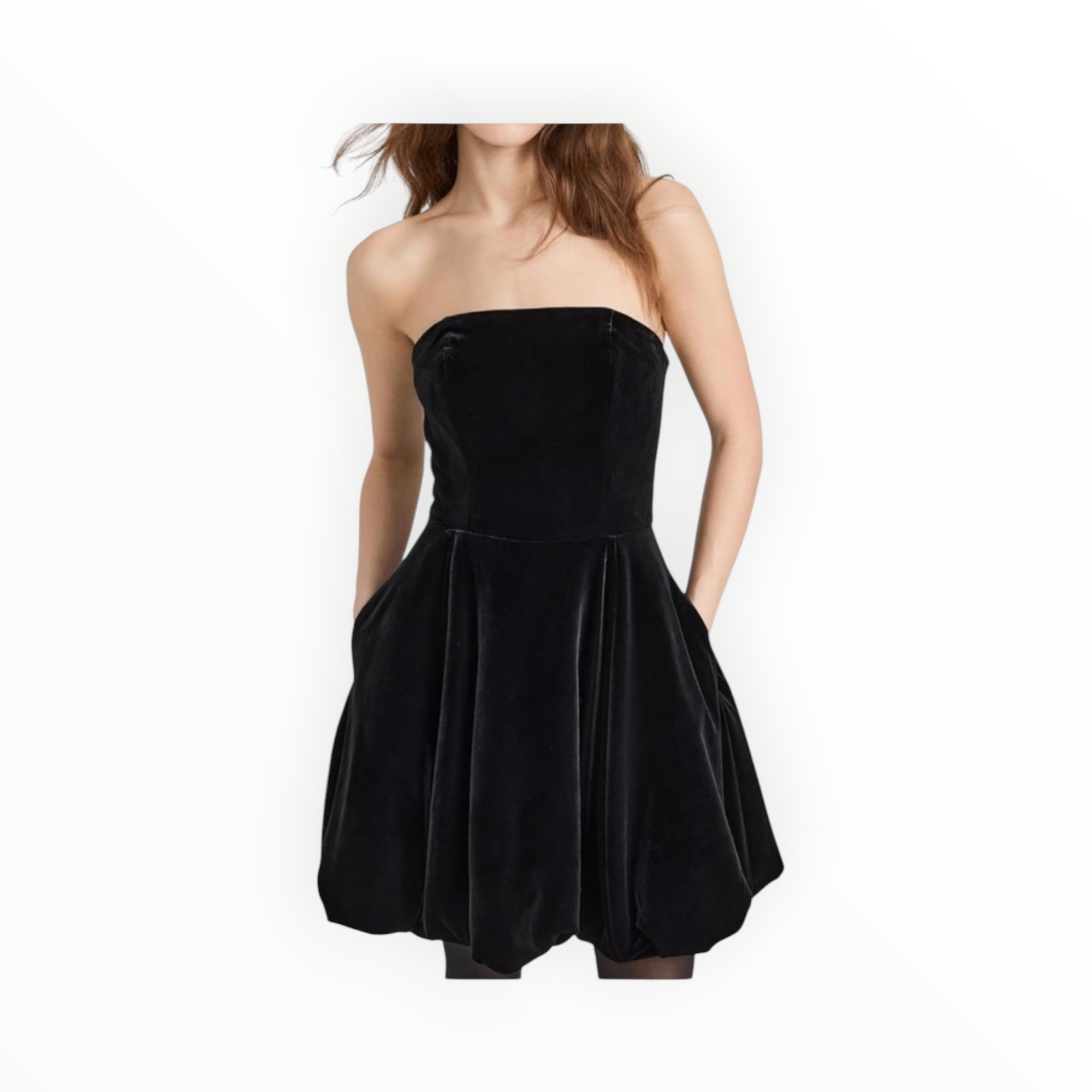 Shoshanna Lunar Stretch Velvet Dress - Jet Black