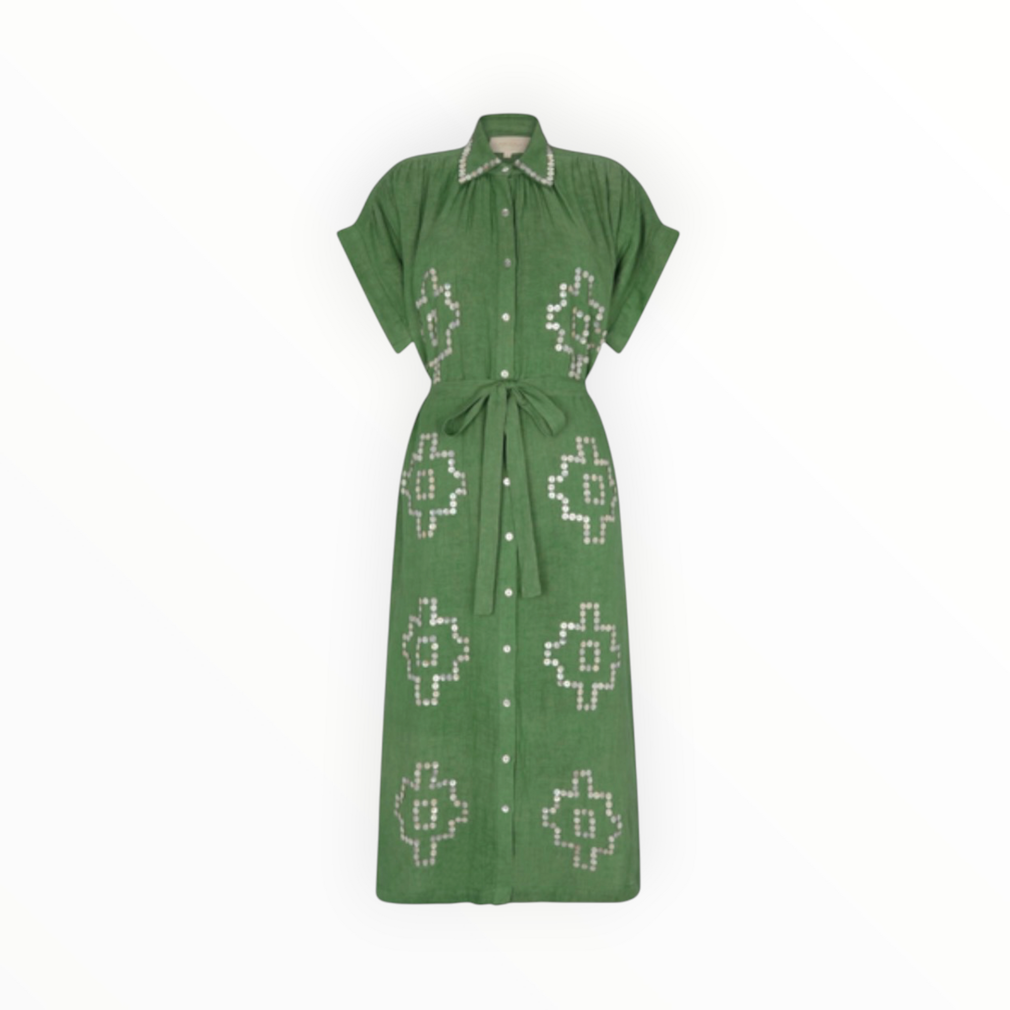 Carolina K Valerie Kaftan Dress - Green Leaf