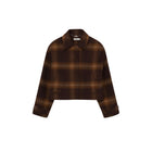 SIMKHAI Colby Wool Jacket - Chocolate Plaid
