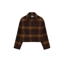 SIMKHAI Colby Wool Jacket - Chocolate Plaid