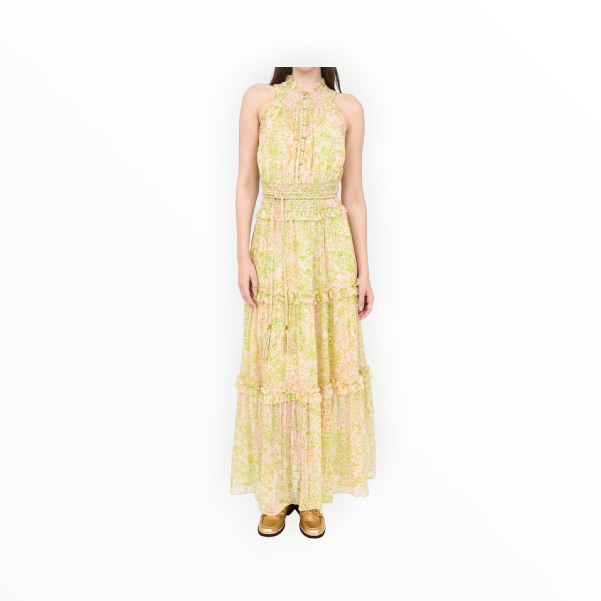 Christy Lynn Amanda Dress - Lime Leopard