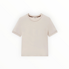 Frame The Contrast Stitch Baby Tee - Bone