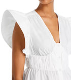 Derek Lam 10 Crosby Roselyn Ruffle Sleeve Top - White