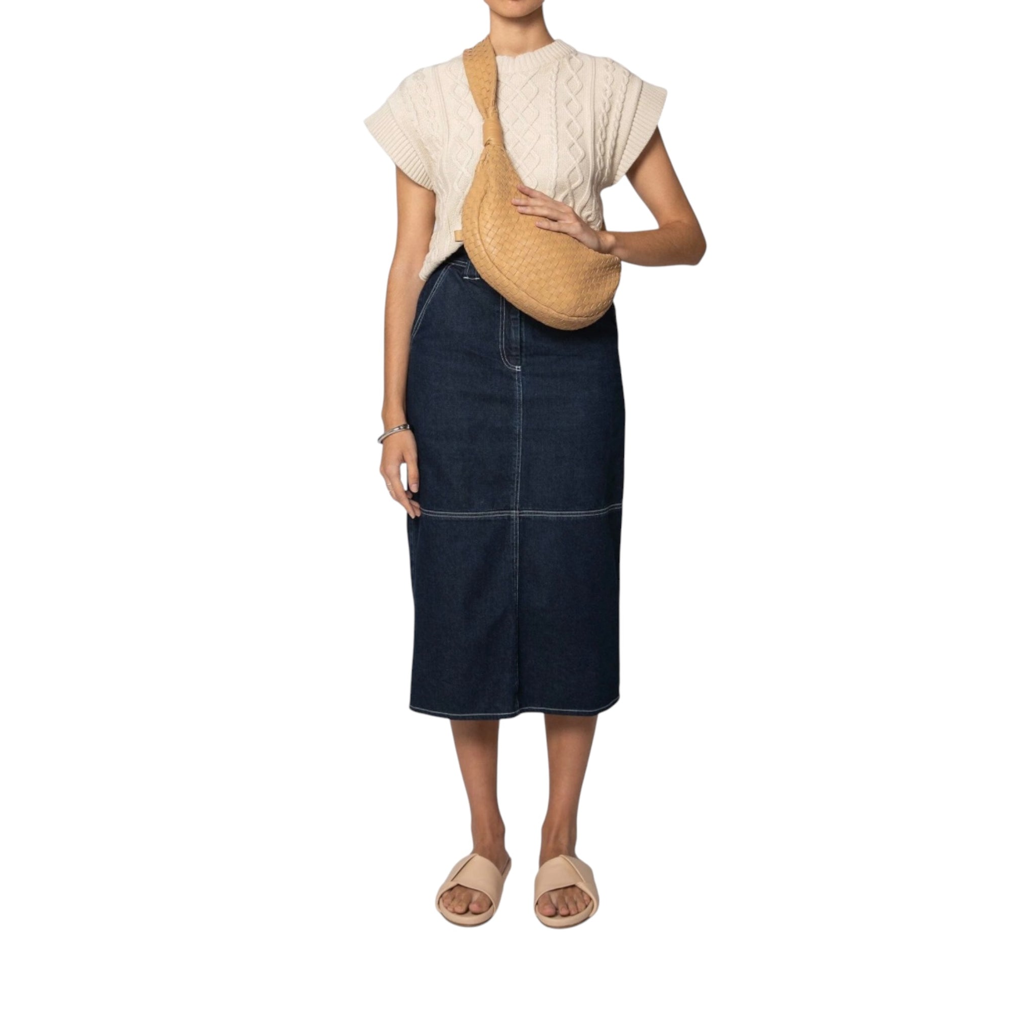 Cleobella Gigi Cropped Sweater Vest - Cream