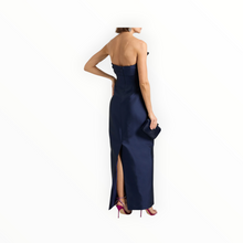 Badgley Mischka Strapless Bow Gown - Navy