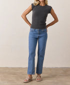 NSF Chloe Fitted Slub Jersey Muscle Tee - Faded Black