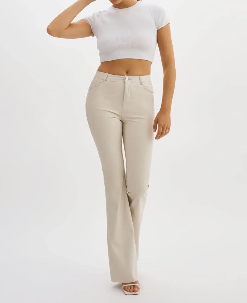 Lamarque Kaida Faux Leather Pants - Ivory