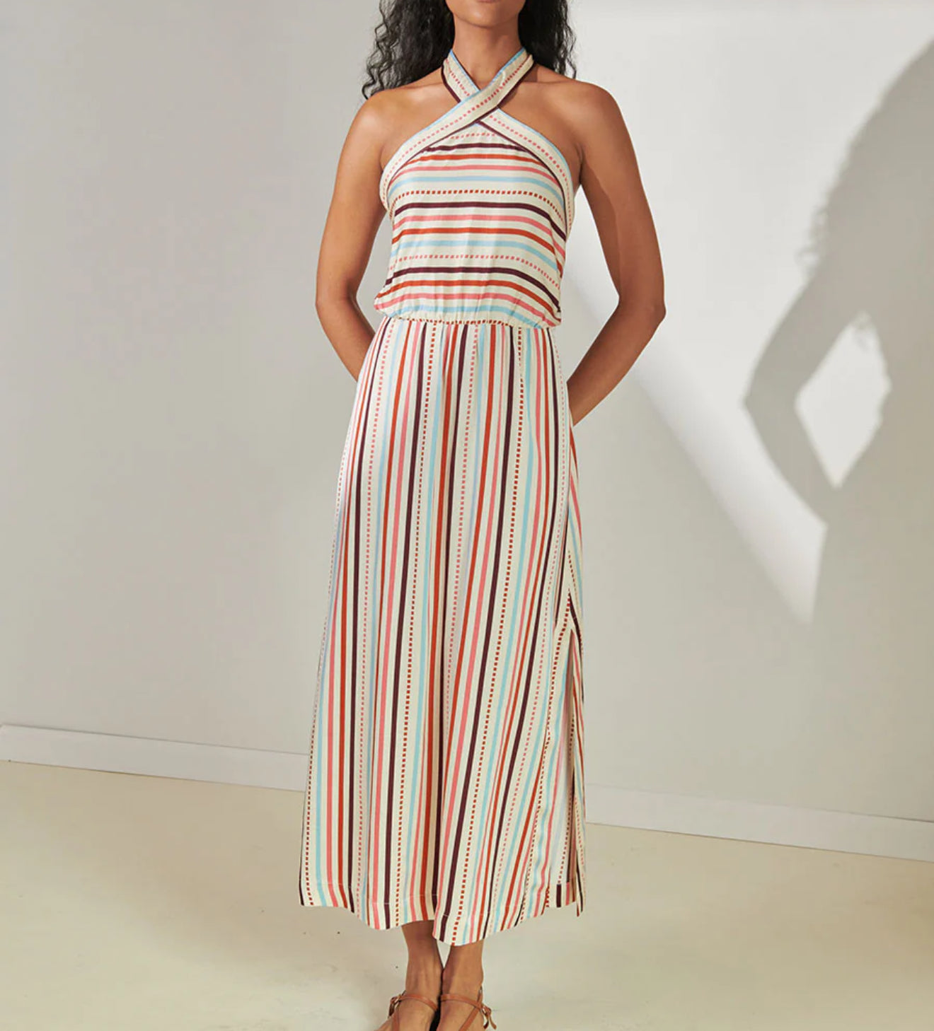 lemlem Ajani Halter Dress - Bizu Cream
