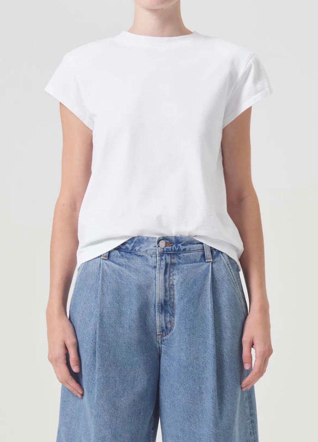 AGOLDE Bryce Shoulder Pad Tee - White