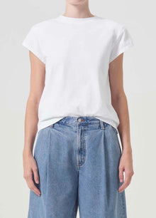 AGOLDE Bryce Shoulder Pad Tee - White