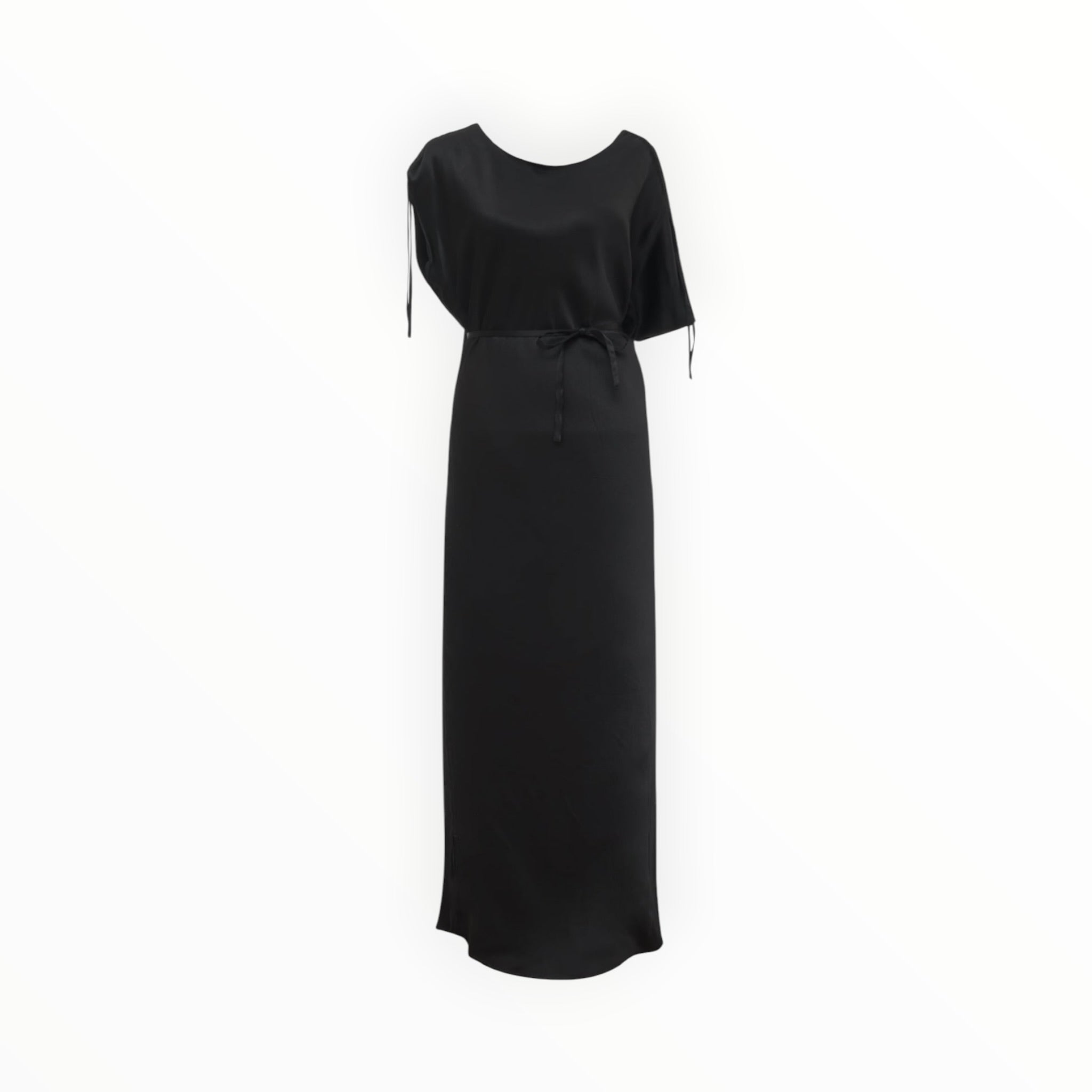 Gold Hawk Silvia Ruched Silk Dress - Black