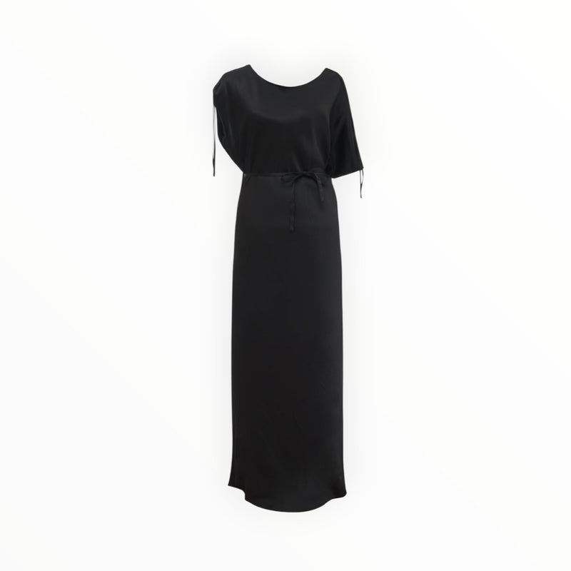 Gold Hawk Silvia Ruched Silk Dress - Black