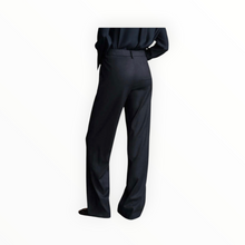 TWP Elizabeth St. Chintzed Pinstripe Suiting Pant - Indigo/Charcoal