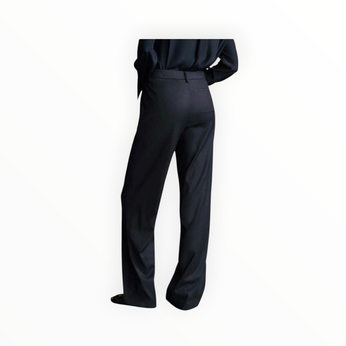 TWP Elizabeth St. Chintzed Pinstripe Suiting Pant - Indigo/Charcoal