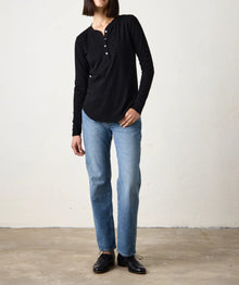 NSF Hal Fine Jersey Henley - Black