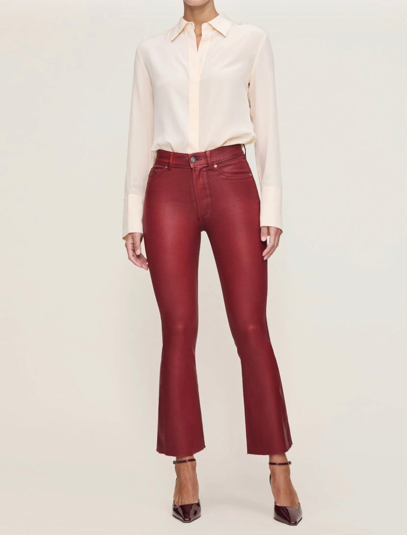DL1961 Bridget Boot High Rise Instasculpt™ Crop Jeans - Cherry Coated