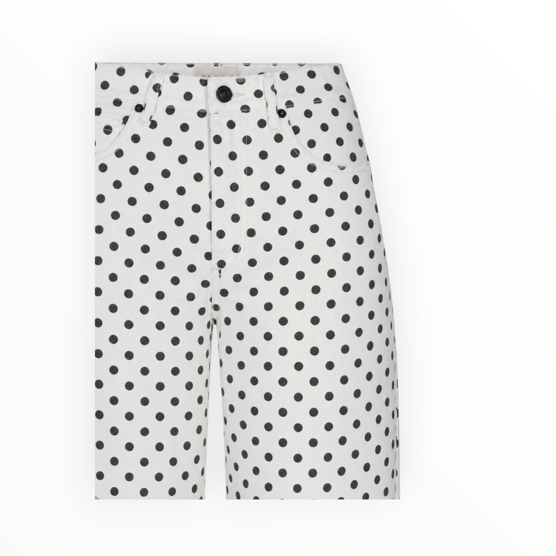 Frame The Bow Crop - White Polka Dot