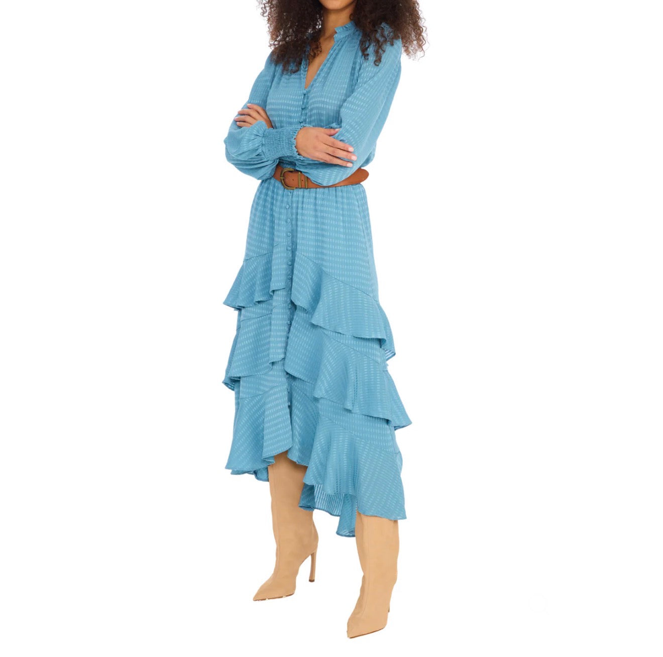 Allison New York Ella Midi Skirt - Steel Blue