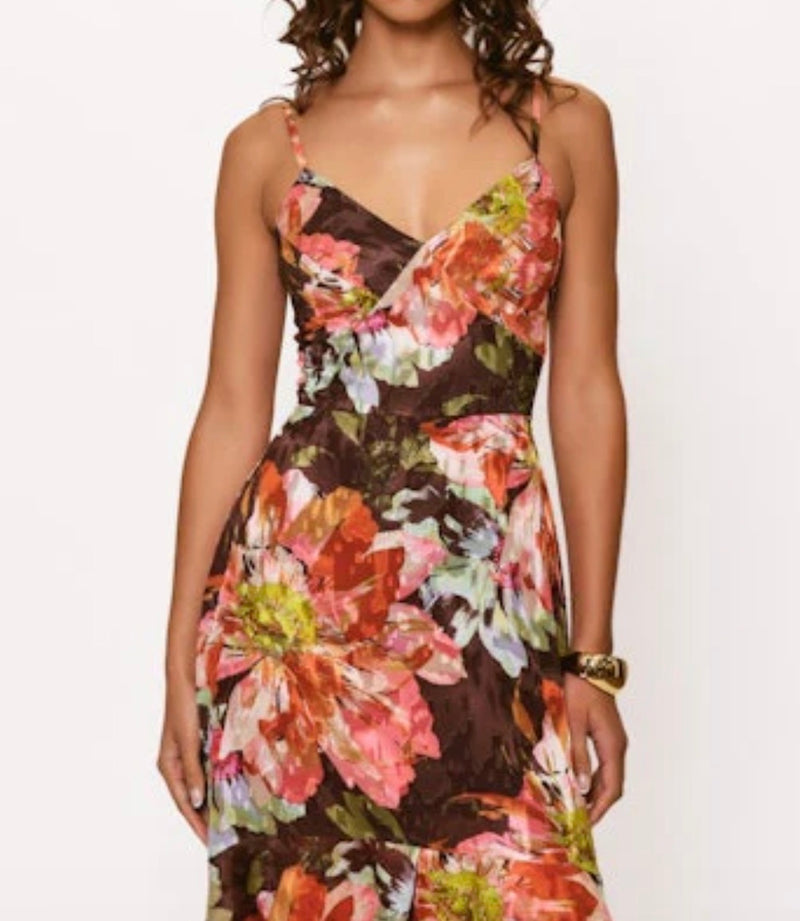 Hutch Royce Dress - Brown Vintage Upholstery Floral