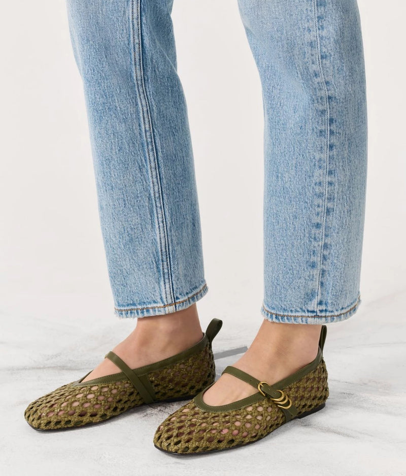 rag & bone Spire Woven Mary Janes - Loden Woven