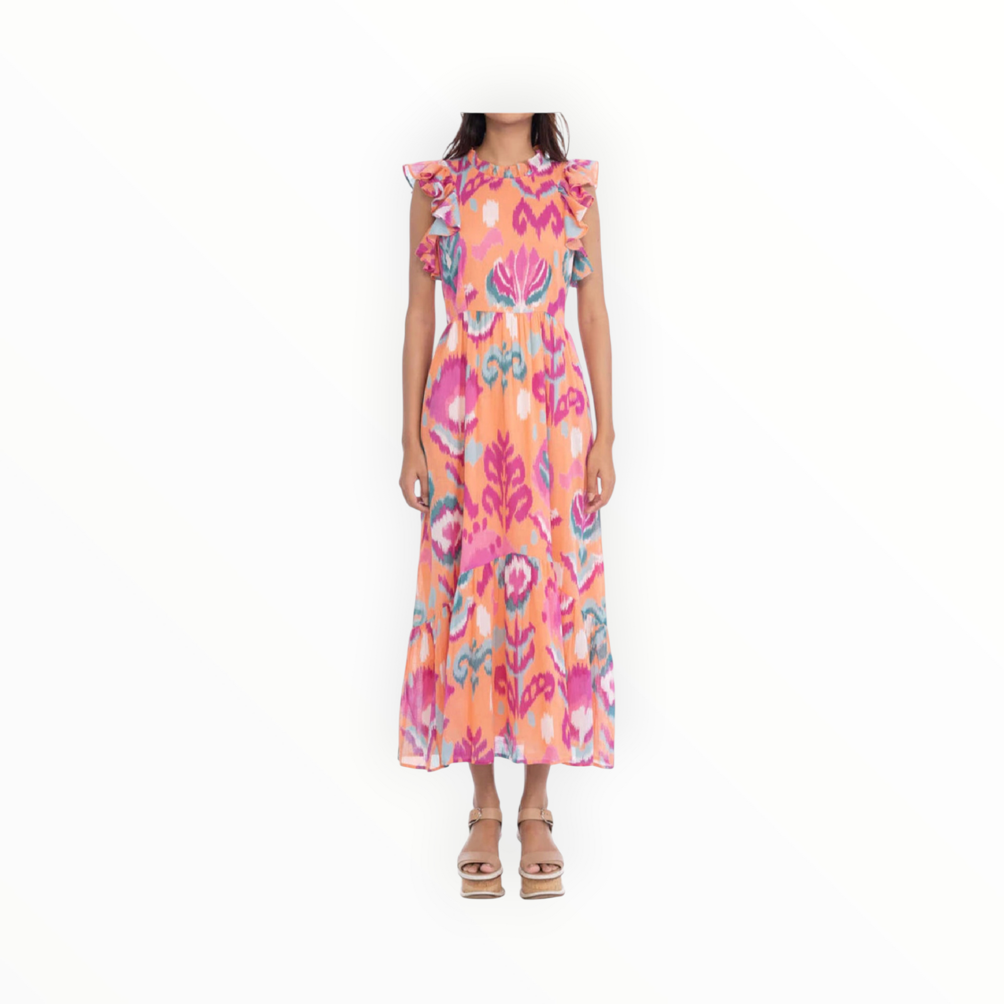 Banjanan Hannah Dress - Ikat Floral Spice