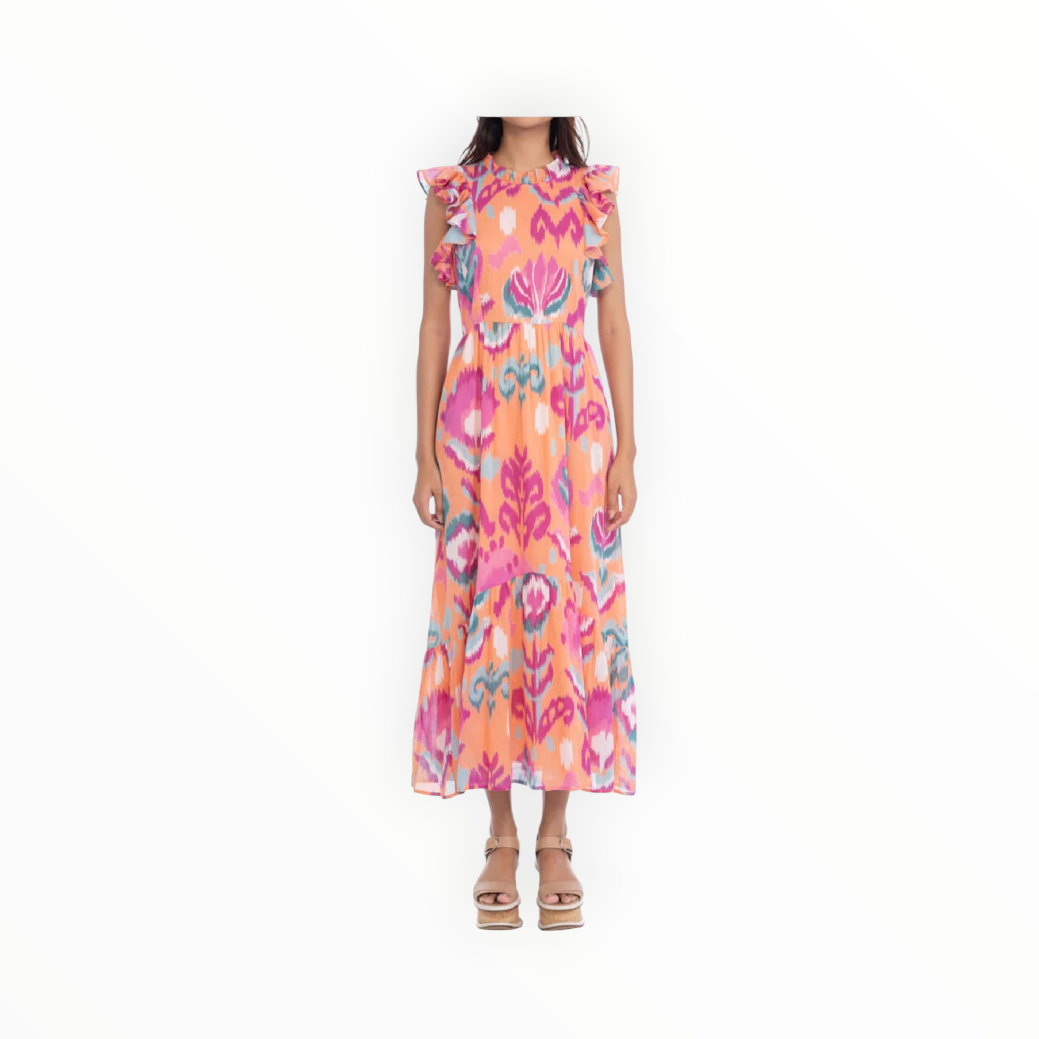 Banjanan Hannah Dress - Ikat Floral Spice