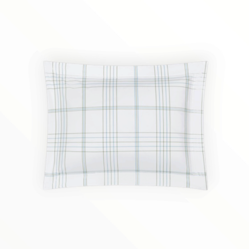 Matouk August Plaid Boudoir Sham - Sea