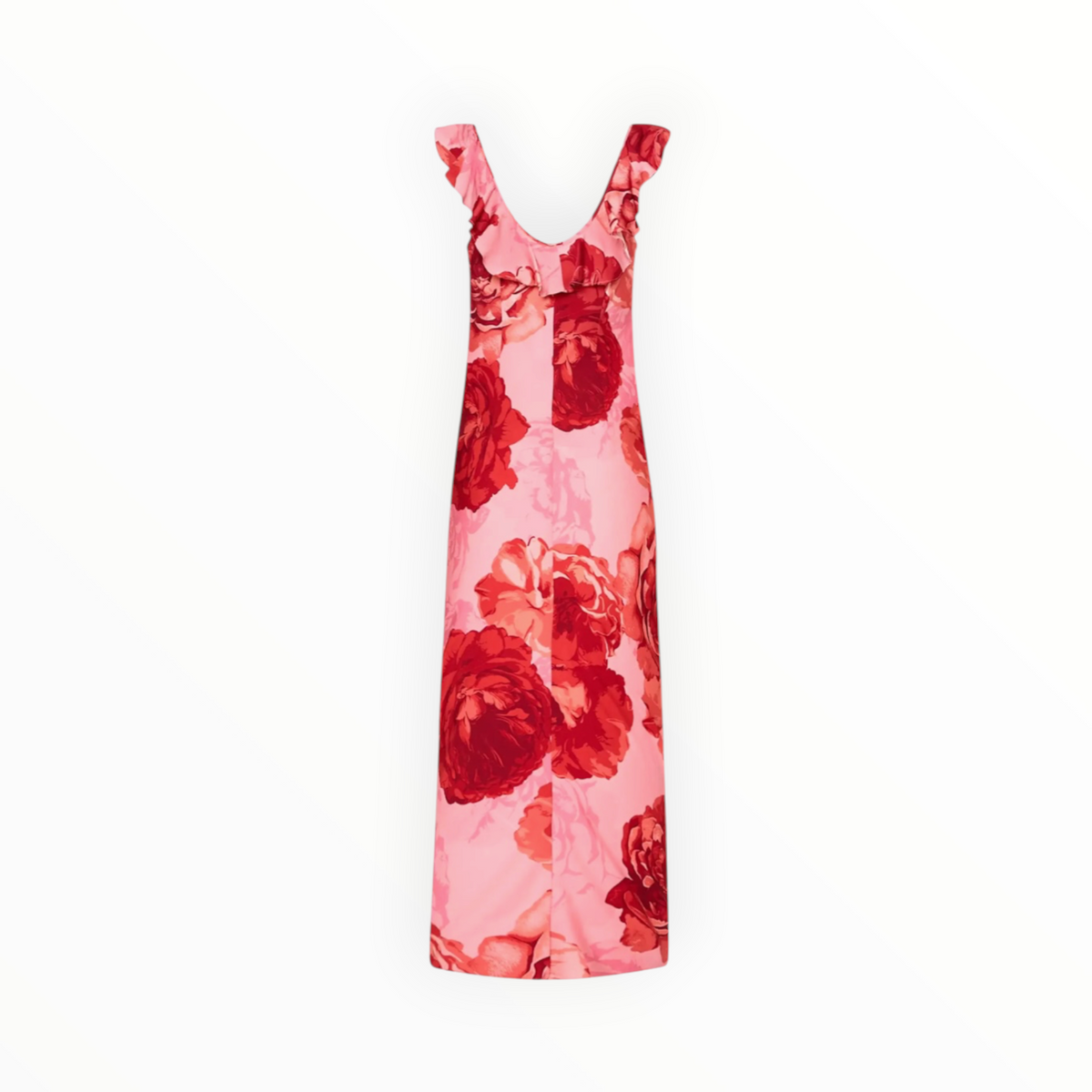 MILLY Scarlett Print Ruffle Midi Dress - Pink Multi