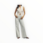 LE JEAN High Rise Wide Leg Jeans W/Bow Embroidery - Arctic Blue