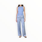CRESCENT Valentina Ruched Top - Light Blue