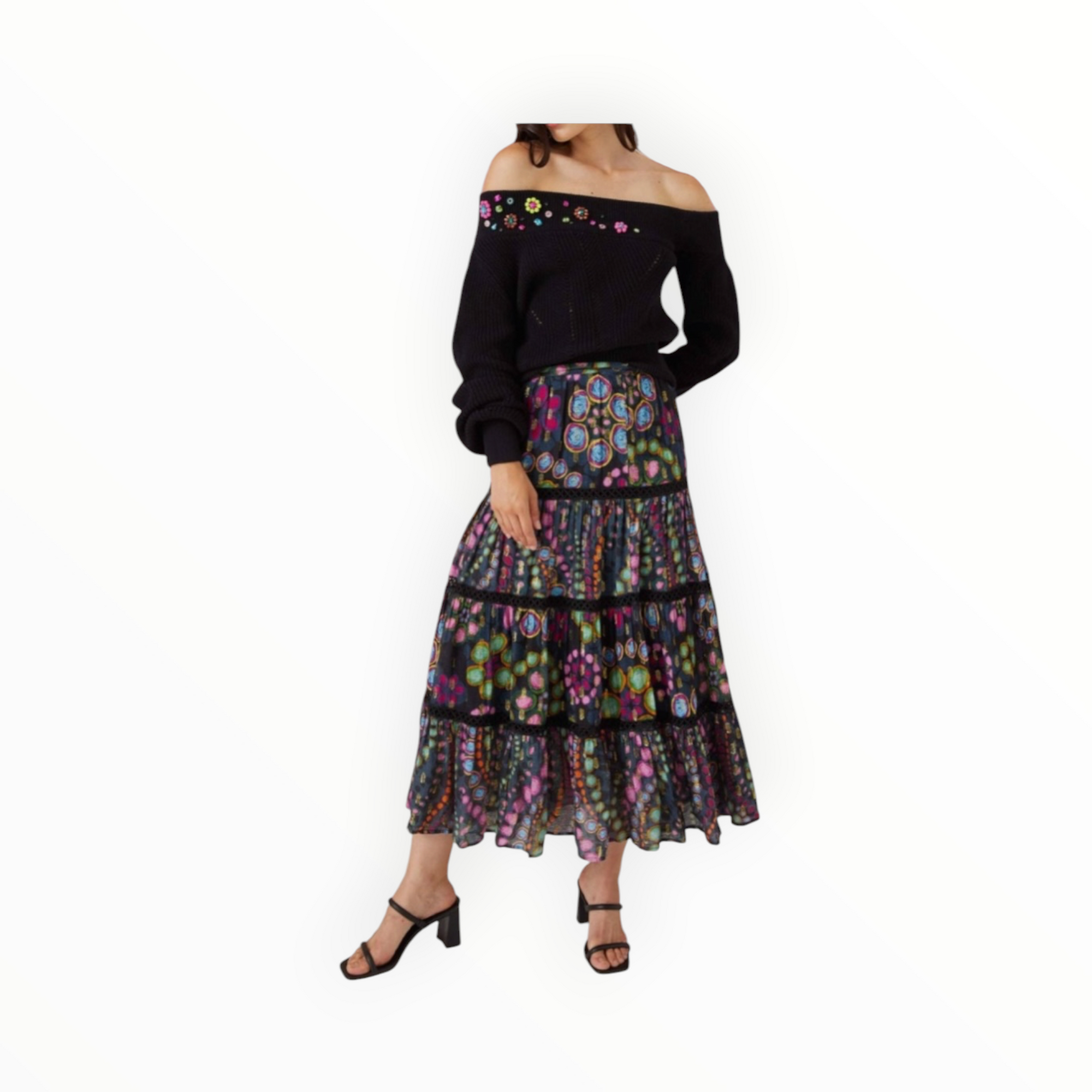 Alivia The Caroline Skirt - Kaleidoscope Floral