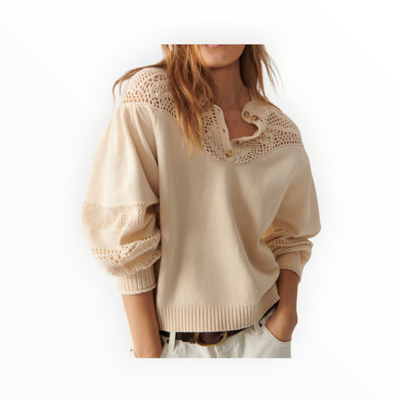 ba&sh Pino Crochet Jumper - Off White