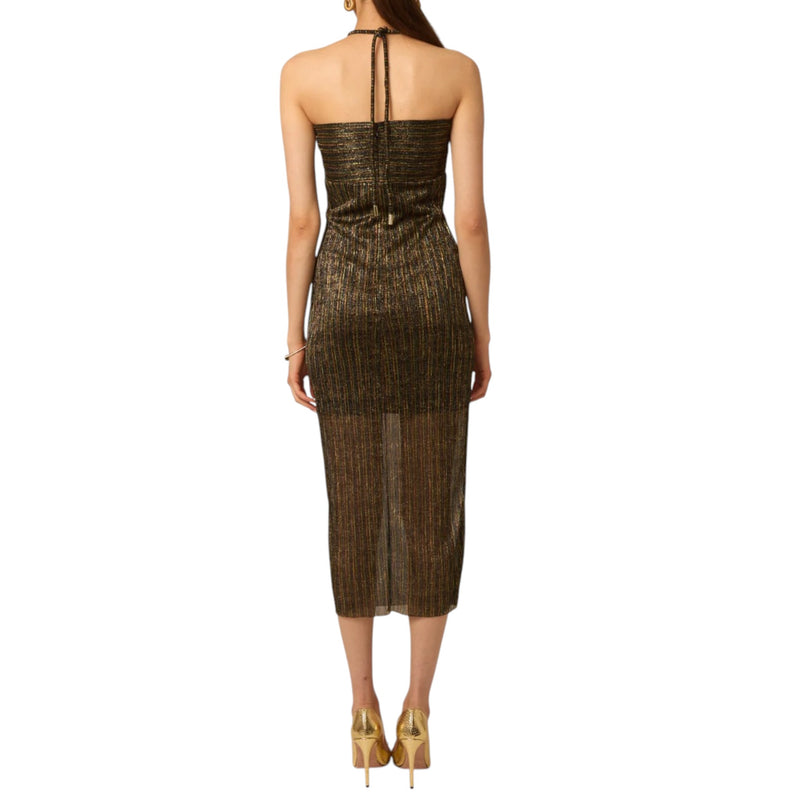 Gilner Farrar Delora Dress - Gold Metallic Crinkle