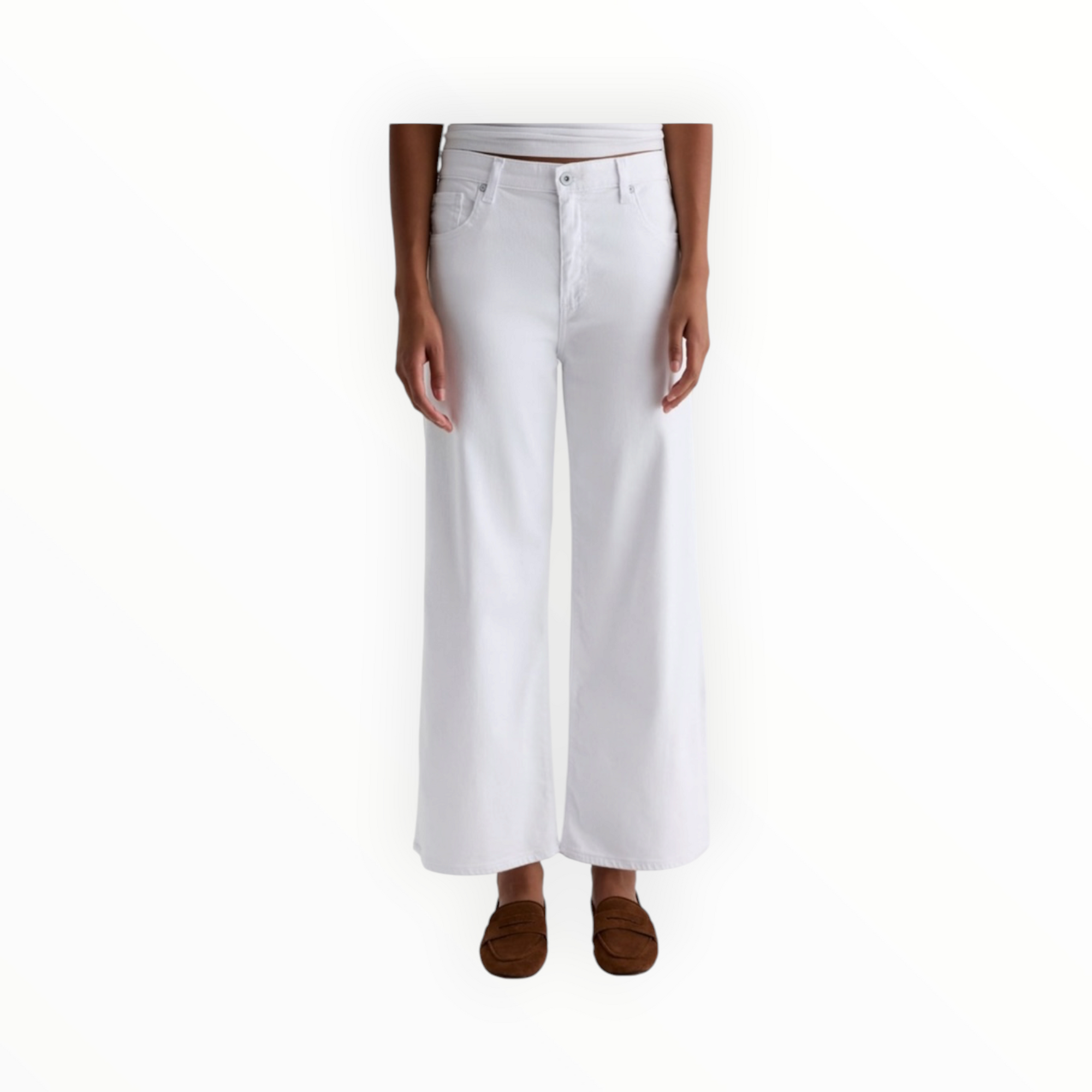 AG Jeans Saige Wide Leg Crop - Gallery White