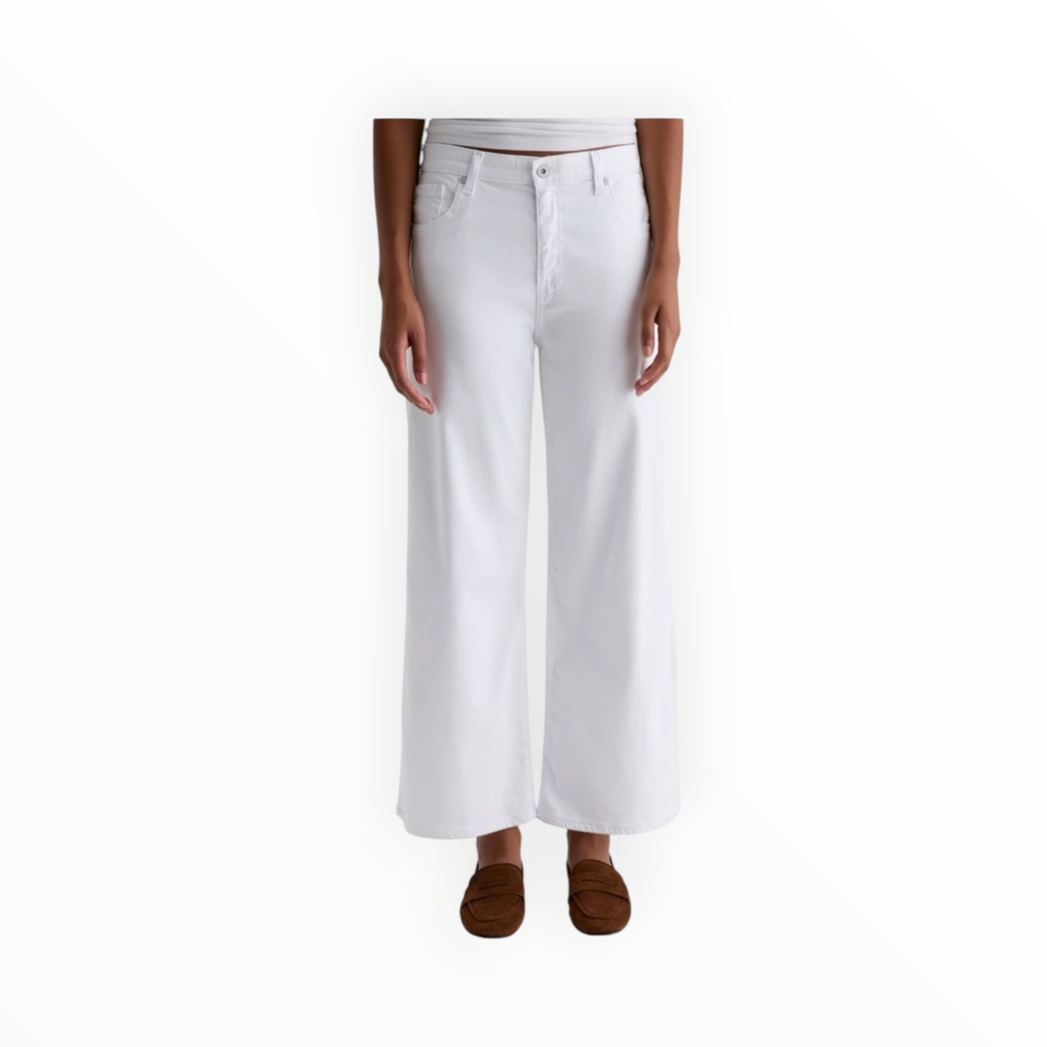 AG Jeans Saige Wide Leg Crop - Gallery White