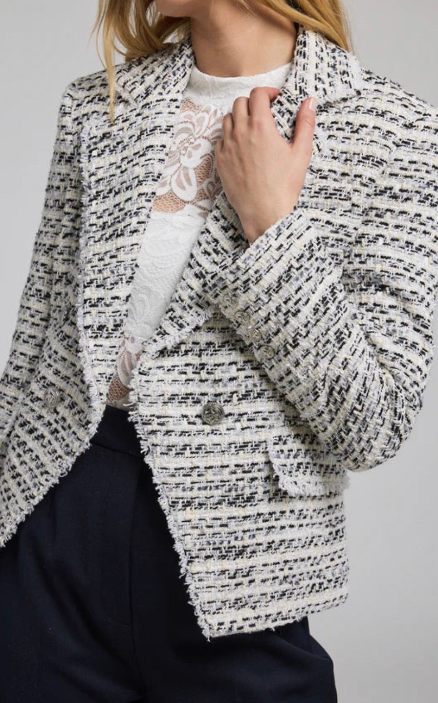 Generation Love Eliza Tweed Blazer - White/Black