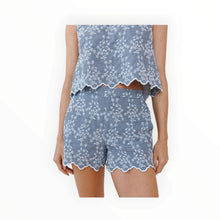 Bella Dahl Scallop Border Catalina Short - Floral Gingham
