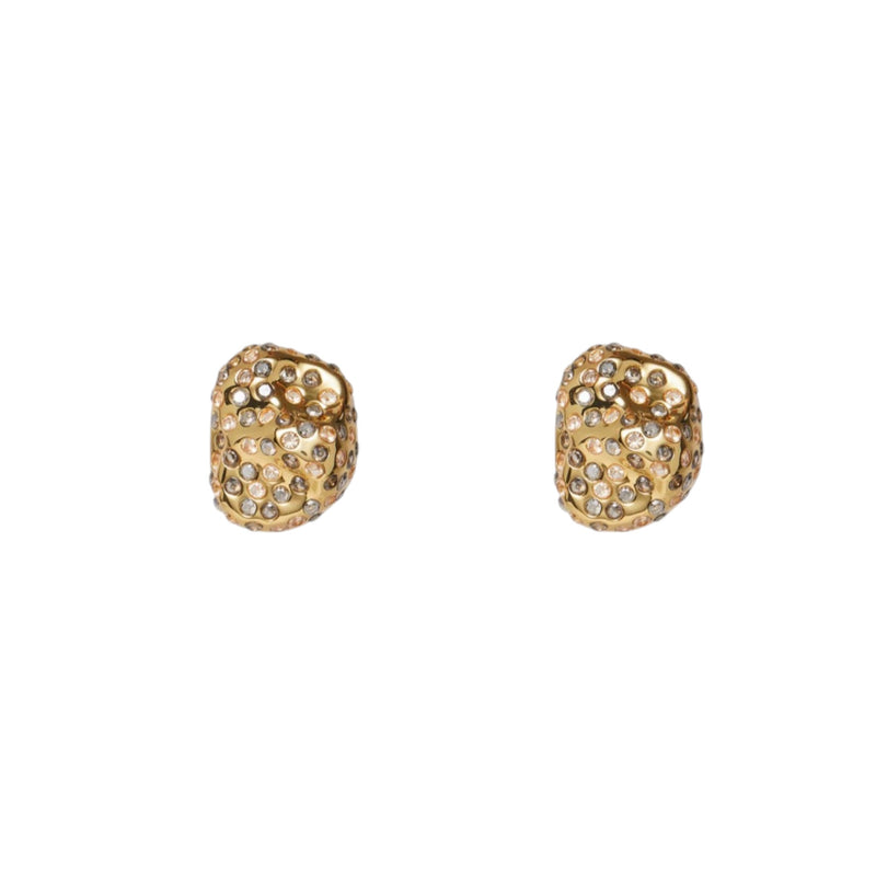 Lele Sadoughi Pave Rock Earrings - Smokey Quartz