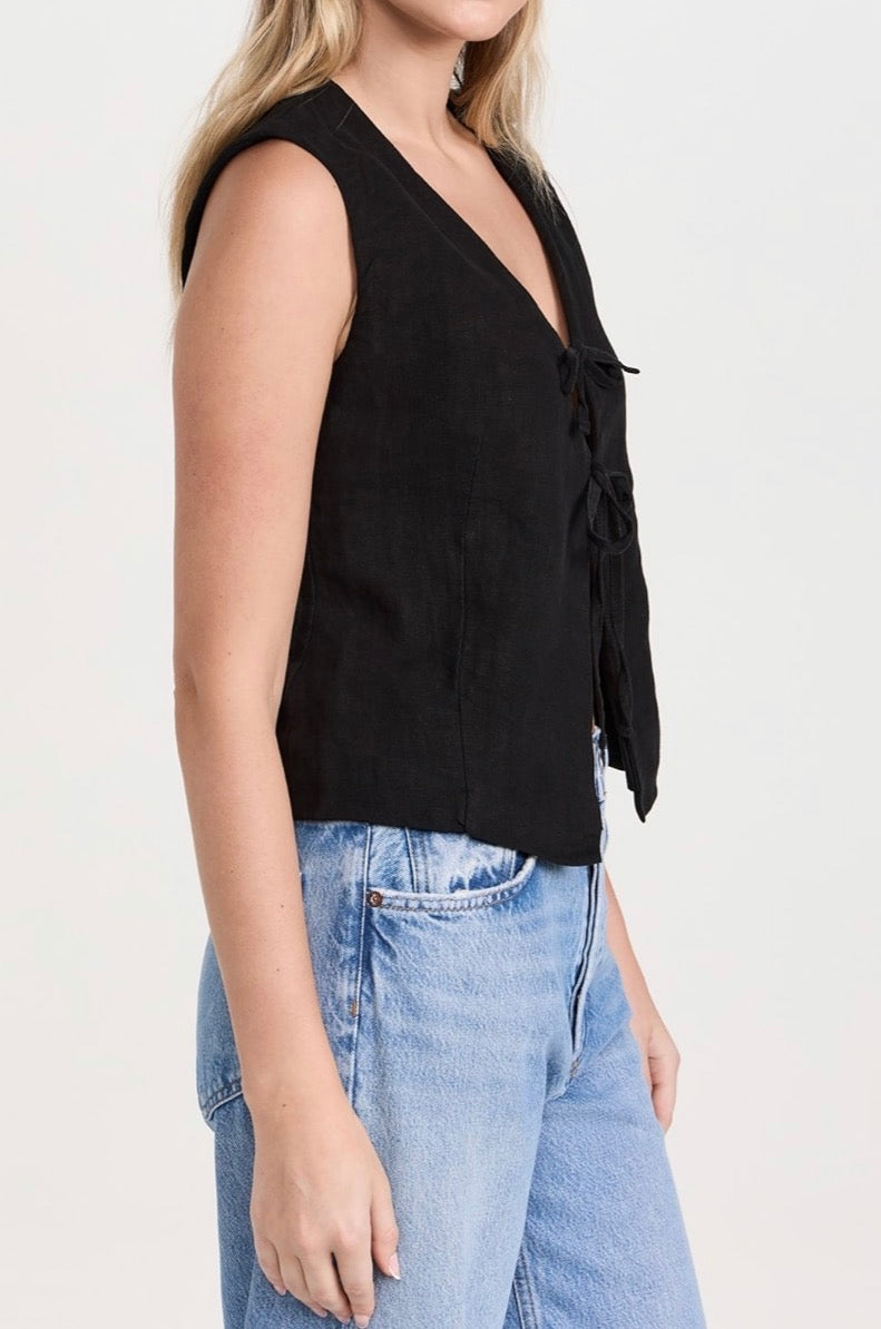 DL1961 Zia Vest - Black Linen