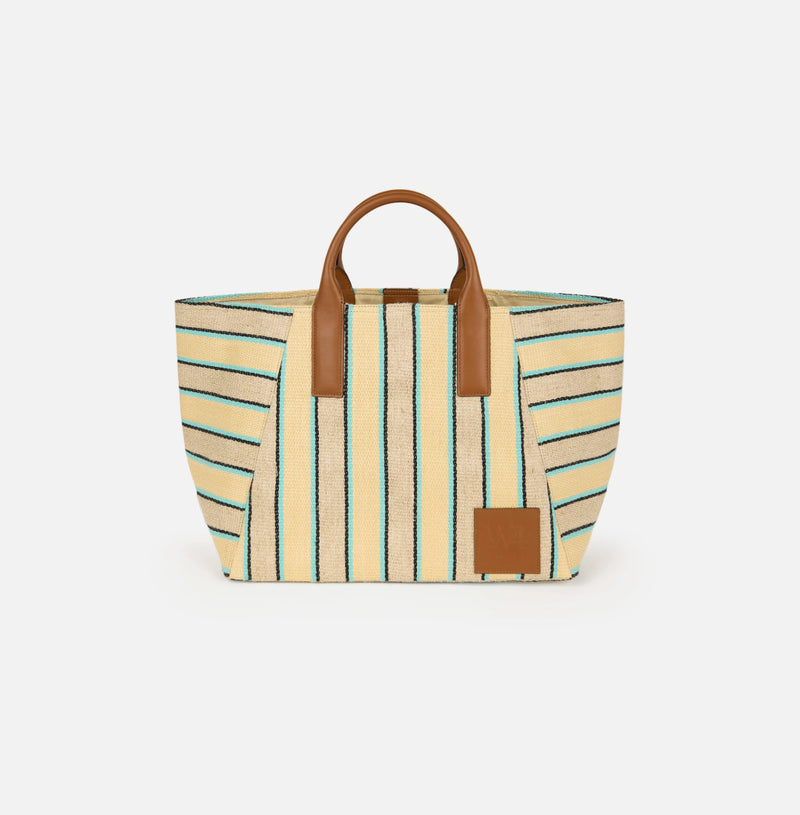 we-ar4 The Riviera Tote - Turquoise Stripe
