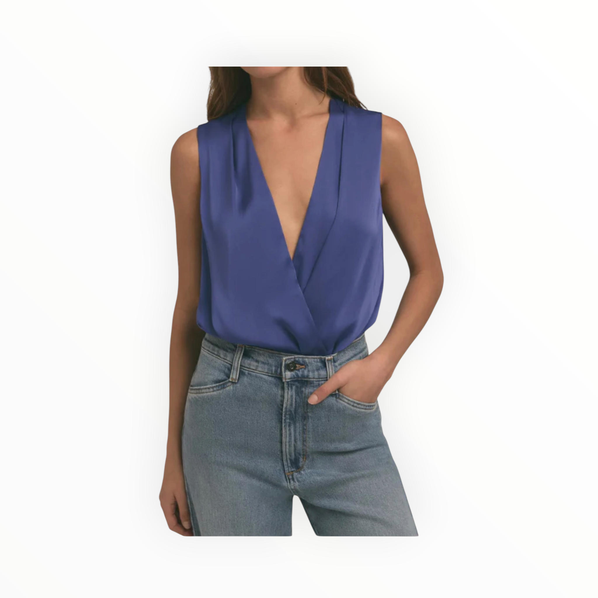 Favorite Daughter The Sleeveless Date Blouse - Venetian Blue