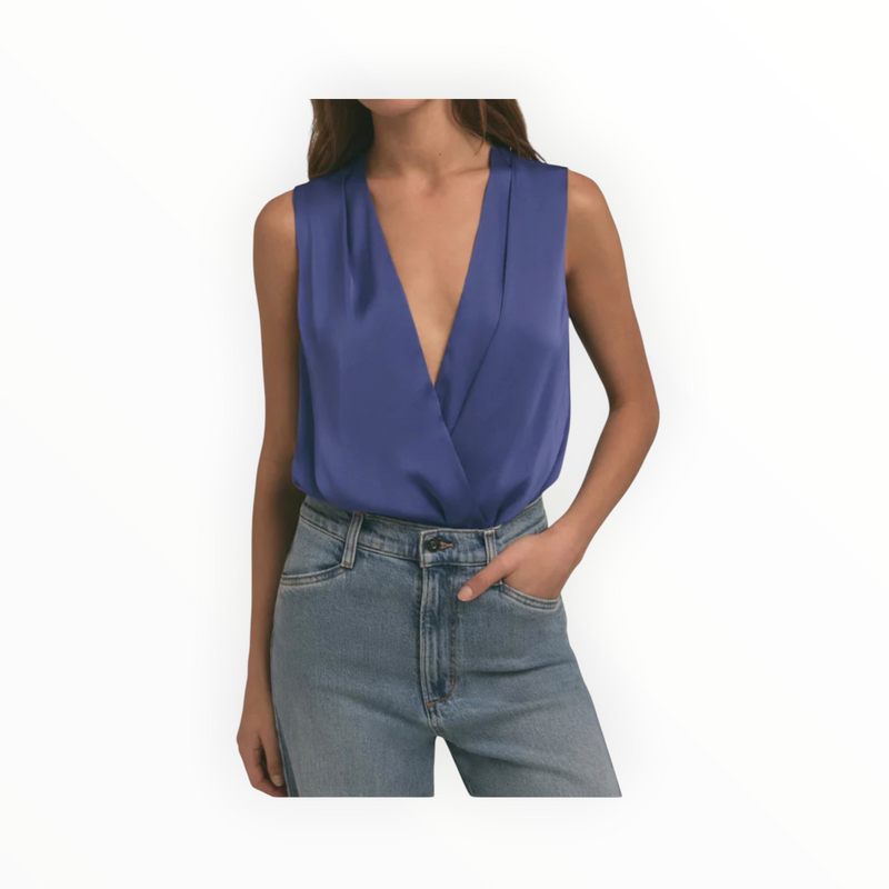 Favorite Daughter The Sleeveless Date Blouse - Venetian Blue