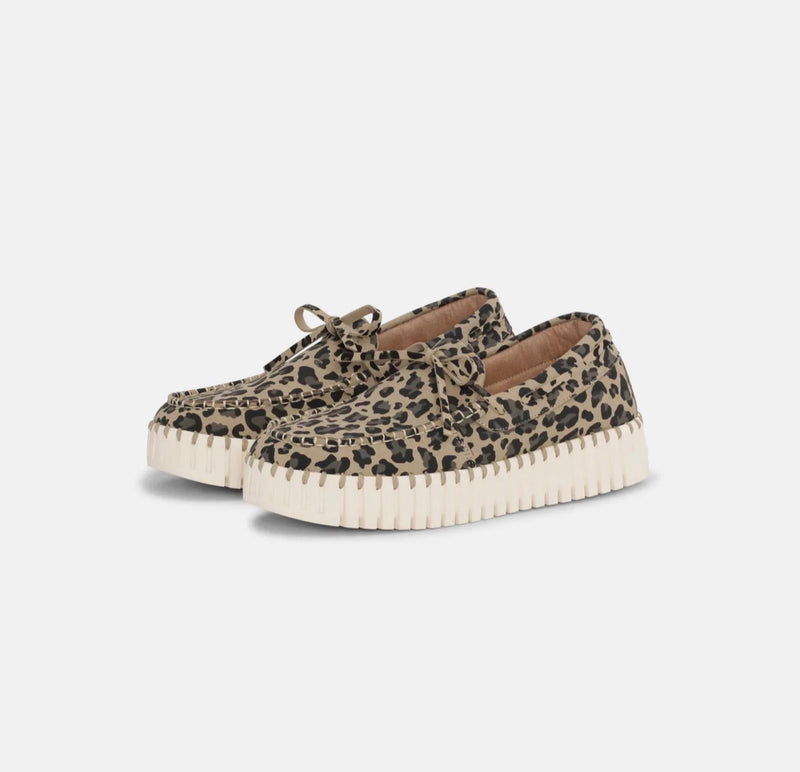 Ilse Jacobsen Tulip Leopard Platform Loafer