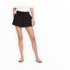 rag & bone Marley Floral Embroidered Drawstring Shorts - Black