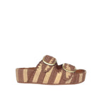 Loeffler Randall Theo Sandal - Brown/Natural Striped Straw
