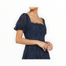THEIA Dominique Puff Sleeve Gown - Odessey Grey