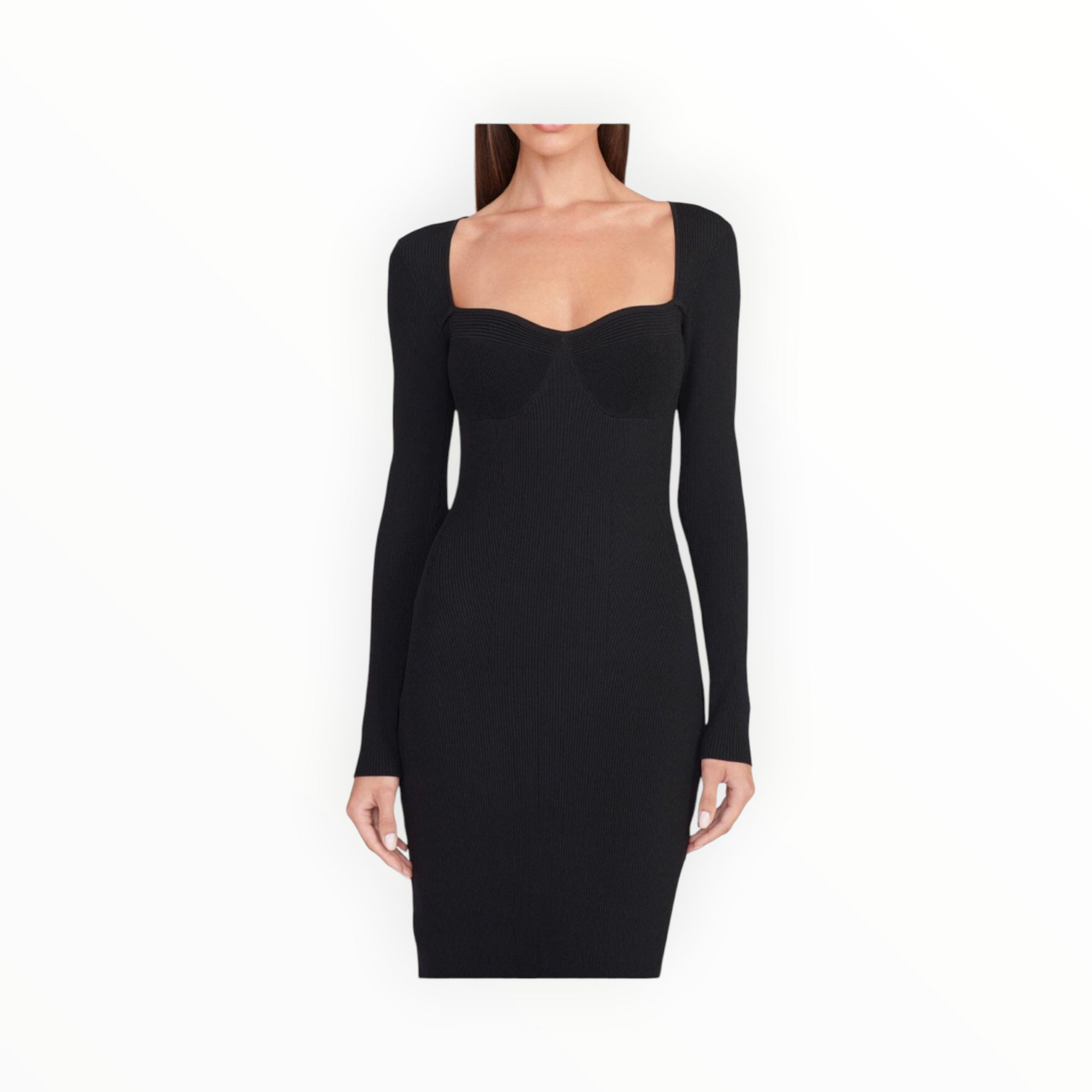 STAUD Silhouette Long-Sleeve Maxi Dress - Black