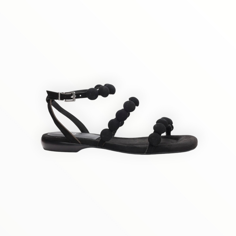 ASH Regy Pompom Sandal - Black